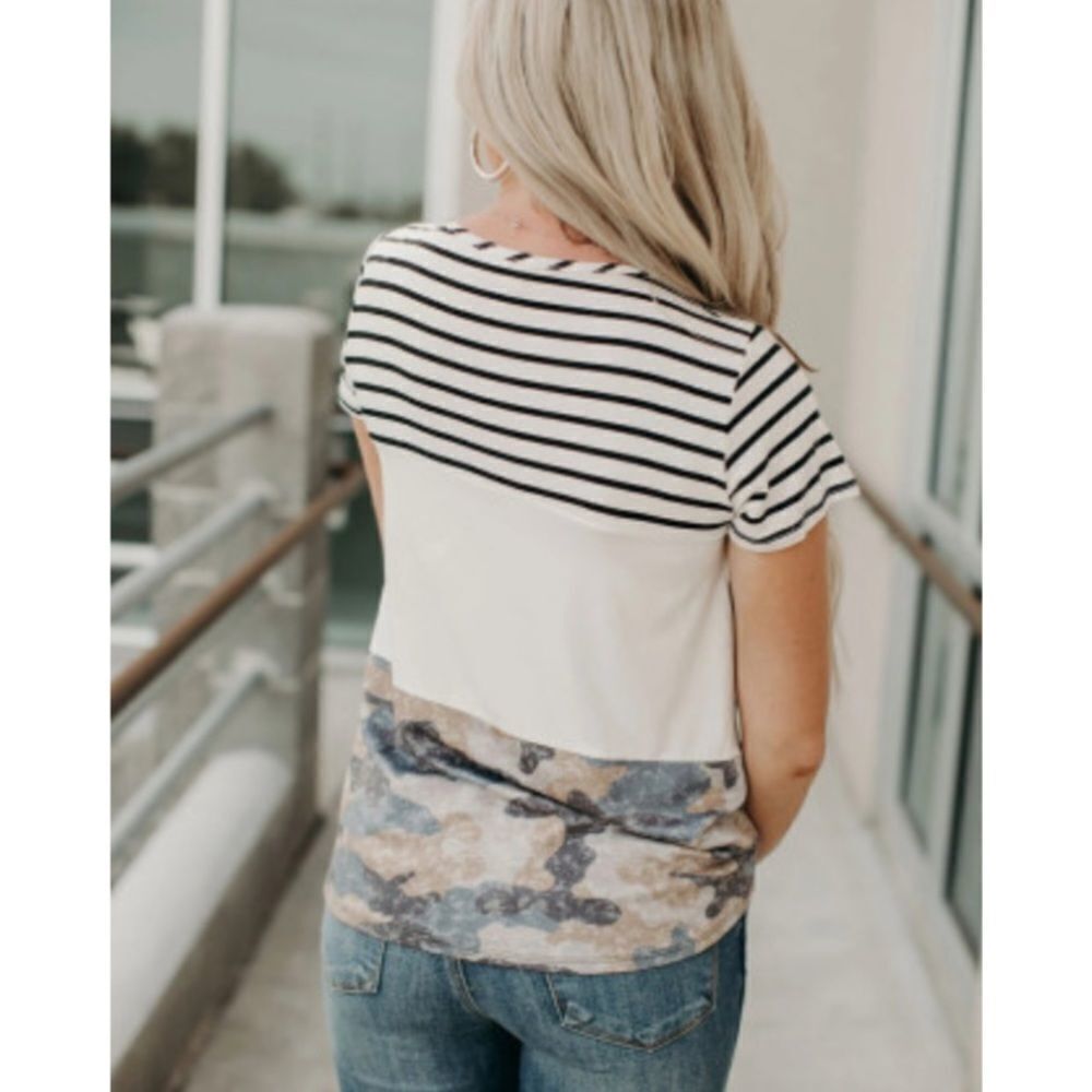 Camo Colorblock Pocket Tee - Picture 3 of 7